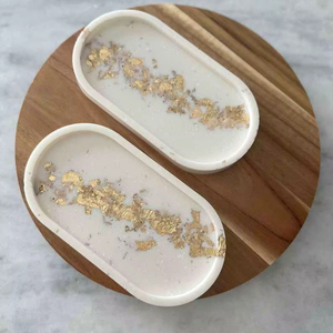 Plateau décoratif en résine de plusieurs couleurs, organisateur de cosmétiques, décoration d'intérieur, plateau ovale en résine, plateau de coiffeuse, haute qualité - Product Image 1