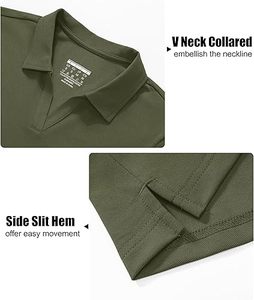 เสื้อโปโลคอวีคอตตอนคอวีสำหรับผู้หญิงเสื้อยืดทำงานสีพื้นใส่ทำงานลำลองฤดูร้อนสั่งตรงจากผู้ผลิต - Product Image 5
