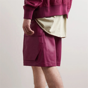 OEM Custom Oversized Loose Low-Crotch Genuine PU <b>Leather</b> <b>Shorts</b> For <b>Men</b> Latest Fashion High Quality Custom Made Cowhide <b>Short</b> - Product Image 3