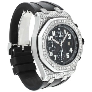 Customized Unisex Luxury Fashion Hip Hop <b>Watch</b> VVS Clarity Style Black <b>Rubber</b> Band Stainless Steel Case Mechanical Movement Bulk - Product Image 1