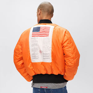 Blouson aviateur 100% en soie personnalisé avec col montant High Street Style Street Wear saison d'hiver avec poche latérale sur les manches - Product Image 6