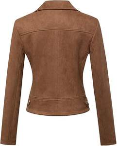 Chaqueta de Motociclista Casual con Cremallera de Piel de Oveja y Pelo de Zorro de Moda de Invierno para Mujer Premium OEM - Product Image 1