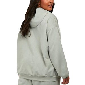 Sweat à capuche oversize vintage pour femme, imprimé, en molleton épais 100 % coton, avec badge sur le devant, personnalisable OEM - Product Image 2