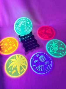 Dessous de verre ronds en acrylique transparent fait à la main de qualité supérieure pour café et thé Tapis et tampons de vaisselle élégants pour une protection ultime - Product Image 4