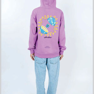 Sudadera con capucha Hip-Hop de alta calidad Custom 320 GSM Pearl Velvet Oversized Logo Printed Men's Hoodie - Product Image 6