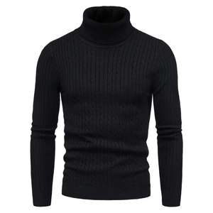 Suéter de Cuello Alto de Punto para Hombre, Moderno, Cálido, de Algodón Suave, de Manga Larga, para Invierno - Product Image 2