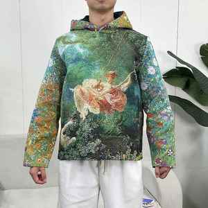 Sweat à capuche pour homme à col rond, design personnalisé, 100% coton, sweat à capuche en tapisserie d'hiver - Product Image 3