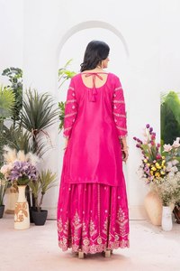 Nouveau designer de vêtements de fête indiens et pakistanais Top Sharara Plazzo Dupatta-Lancement élégant et élégant - Product Image 4