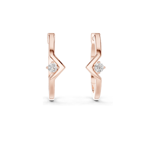 Boucles d'oreilles créoles en diamant de laboratoire 0,04 CT, Moissanite VVS-VS-EF, Or 18 carats, 14 carats, 10 carats et Argent 925, Or rose, Or jaune, Or blanc - Product Image 6
