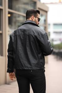 เสื้อโค้ทแขนยาวผ้าลูกฟูกสำหรับผู้ชาย, เสื้อโค้ทผ้าให้ความอบอุ่นมีซิปรูดกันน้ำฤดูหนาว - Product Image 2