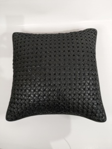 High Quality Pure Leather <b>Sofa</b> <b>Pillow</b> Cases Home Decoration Checked Velvet <b>Pillow</b> Cushion Cover Manufactory Custom Hot Sale Home - Product Image 3