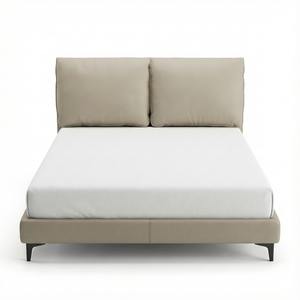 เตียงคิงไซส์สไตล์อิตาลีทันสมัยระดับไฮเอนด์ หุ้มด้วยหนัง PU โครงไม้มะฮอกกานี เฟอร์นิเจอร์ห้องนอนใหญ่ เตียงพร้อมเบาะนุ่ม - Product Image 2