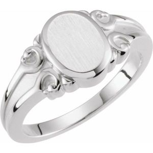 Oval Signet <b>Ring</b> Trendy 18K Gold Plated Princess Cut Diamond Inlay Geometric Number Shape Perfect Gift for Children - Product Image 1