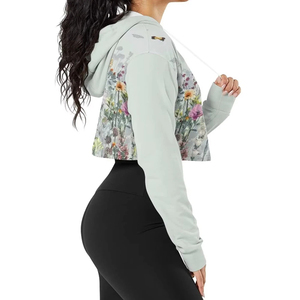Nueva moda Top Trending Mujeres Sublimación Crop Top Sudadera con capucha Material duradero transpirable Sublimación Sudadera con los mejores diseños - Product Image 3