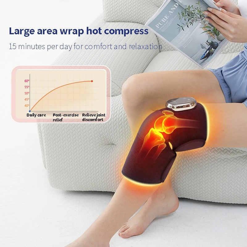Heated Knee Brace Wrap with Massage Vibration for Pain Relief Heated Knee Brace Wrap with Massage Vibration for Pain Relief