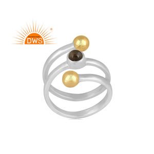 Latest Handmade Design Fine Sterling Silver Natural Gold Sheen <b>Obsidian</b> Gemstone Twisted Ring <b>Jewelry</b> Manufacturer - Product Image 1