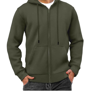 Men's High Quality 100% Cotton <b>Zip</b> Hoodie Solid Breathable Embroidery Logo Custom 580gsm Heavyweight Oversized French Terry - Product Image 2