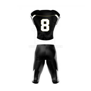 Venta en línea Uniforme de fútbol americano con característica transpirable El mejor material Color liso Mangas cortas Precio de fábrica - Product Image 2