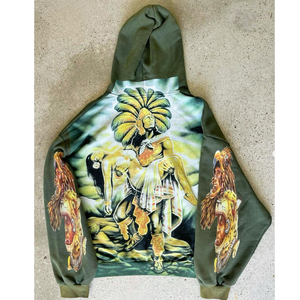 Sweat-shirt à capuche pour homme en molleton imprimé avec des appliques, délavé à l'acide, vintage, style hiver, fabriqué par un fabricant OEM - Product Image 4