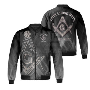 Veste de club maçonnique à fermeture éclair, tissu de qualité supérieure, broderie personnalisée, vêtements maçonniques, veste d'extérieur - Product Image 1