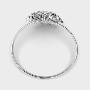 IGI Certified Lab Grown Round & Pear Diamond Radiant Bloom Statement Bracelet in <b>Solid</b> 925 Sterling Silver - Product Image 4