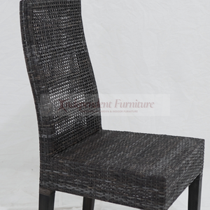 Silla de comedor tejida de ratán negro Sangrilla al por mayor, patas de madera maciza de mango, muebles de mimbre para interiores para el hogar y restaurantes - Product Image 6