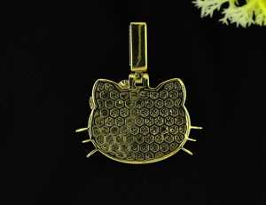Top haute qualité Leb cultivé diamant pendentif mignon chat pendentif breloque bijoux 925 argent étincelant Kitty accessoire enfant bijoux - Product Image 3