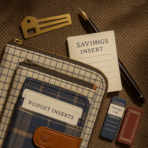 LABON Vintage Plaid Crest Design PU in pelle Budget Planner organizzatore raccoglitore per pianificazione finanziaria accademica e uso regalo retrò - Product Image 3