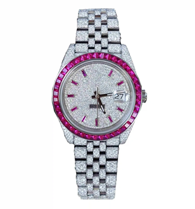 Reloj Deportivo Analógico de Lujo, Estilo Hip Hop, Joyería Fina, Hecho a Mano con Diamantes Moissanite de Alta Calidad, Unisex, Acero Inoxidable y Cuero, a la Moda - Product Image 1