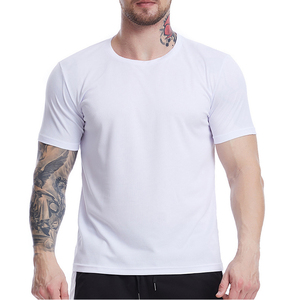 Camiseta ajustada para gimnasio personalizada para hombre, algodón orgánico, diseño impreso artificial para correr y hacer deporte - Product Image 1