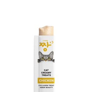 JJANG Comida húmeda de pollo cremoso para gatos 15G * 60 piezas * 20 palo para lamer exterior - Product Image 1