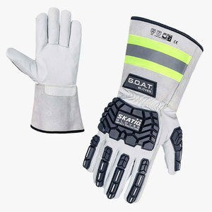 Guantes de seguridad de piel de cabra resistentes al aceite con protección contra cortes de 5 puños Resistencia al impacto antivibración Protección contra cortes de 5 puños - Product Image 5