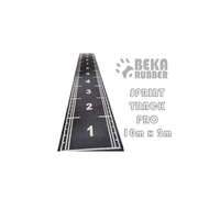 Tapis de course Sprint Track Pro 10m x 2m noir en caoutchouc EPDM, herbe artificielle haute performance en nylon premium, supporte une traîne de 250 kg en intérieur