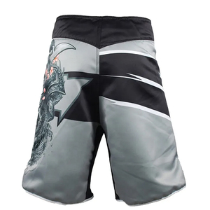 กางเกงขาสั้น MMA แบบสองโทนสีพิมพ์ลายกราฟิกสำหรับผู้ชายสายรัดเอวแบบตีนตุ๊กแกพร้อมตัวปิดบินระบายอากาศ - Product Image 3