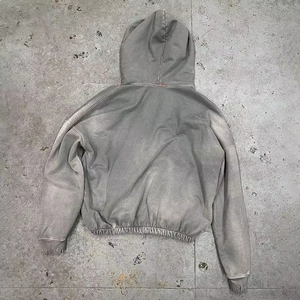 เสื้อฮู้ดสำหรับผู้ชายเสื้อครอปแบบถักลายปักลายแบบไม่มีเชือกซักได้สไตล์วินเทจผลิตจากโรงงาน - Product Image 2