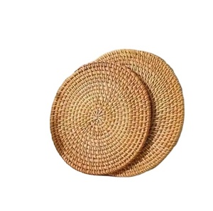 Wholesale Anti-Slip Braided <b>Woven</b> Rattan Wicker Plate Pattern <b>Place</b> <b>Mats</b> Insulated Heat Resistant Flower Classic Style Viet - Product Image 1