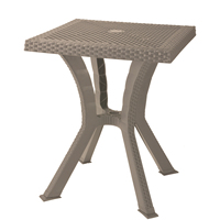 Table de café d'extérieur en rotin plastique PP durable de fabrication italienne, style moderne, respectueuse de l'environnement, certifiée ISO9001, pour cour et hôtel