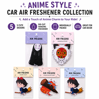 En gros, désodorisant en papier suspendu en carton, parfum jasmin, vanille, bois de santal, motif dessin animé créatif, ornement automobile