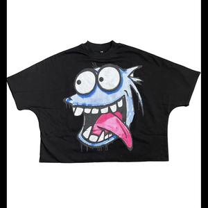 เสื้อยืดคอกลมสำหรับผู้ชายเสื้อครอปผ้าฝ้ายลายกราฟิกทรงพอดีตัว - Product Image 1