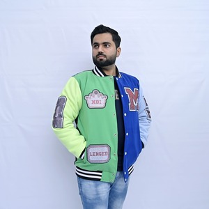 Vente en gros de patchs en chenille et strass personnalisés avec logo OEM Veste Letterman pour homme pour l'hiver Veste universitaire pour homme - Product Image 5