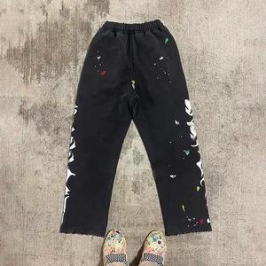 High Quality Casual Wear Acid Wash Breathable Fleece Sweat Pants Latest Design Men's <b>Trouser</b> Plain Dyed Pleated Front <b>Drawstring</b> - Product Image 5