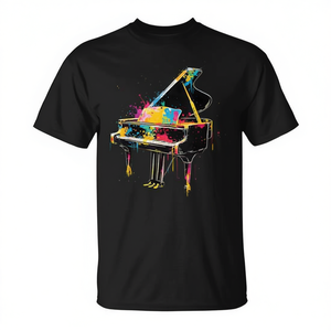 Camiseta Colorida de Pianista, Camiseta Promocional de Música de Piano - Product Image 2
