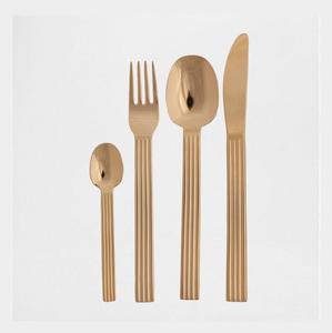Recién llegado, juego de cubiertos de latón minimalista para cocinas contemporáneas diseñadas para la simplicidad funcional y el brillo de larga duración - Product Image 1