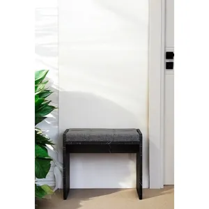 Doppio uso pouf C tavolino laterale tavolino sgabello sgabello in legno tessuto panca scarpe