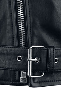 แจ็กเก็ตมีซิปหนังแท้สำหรับผู้ชายสีดำบอมเบอร์แจ็คเก็ตบอมเบอร์หนังแท้เปิดลง - Product Image 6