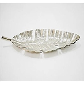 Elegant Leaf Serving <b>Tray</b> Aluminum Leaf Design Decorative Metal Platter Perfect for Home Kitchen <b>Table</b> Decor Supplies - Product Image 2