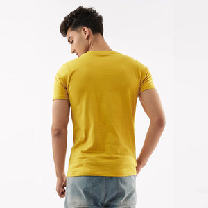 Camiseta de hombre de alta calidad superventas Top Trending algodón amarillo con patrón de estampado para adultos - Product Image 4