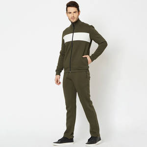 Chándal de gimnasio de dos piezas con diseño personalizado para hombre, conjunto de ropa deportiva con cremallera para entrenamiento físico o correr - Product Image 5