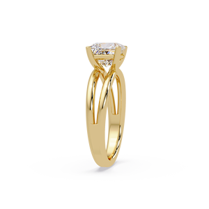 Anillo de Compromiso de Oro Puro de 14K con Diamante Cultivado en Laboratorio de Corte Princesa de 2.00Ct, Certificado por IGI, Joyería de Lujo para Mujer - Product Image 4