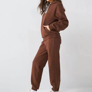 Nuevo Conjunto Deportivo Informal con Capucha y Pantalones Deportivos con Logotipo Personalizado, Color Marrón, para Mujer, Ecológico, Estilo Urbano, para Invierno - Product Image 6